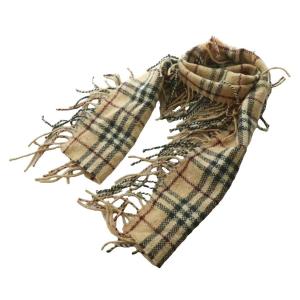 マフラー ストール ノバチェック アンゴラ混 カシミヤ混 マルチカラー ベージュ 黒 ブラック /SS