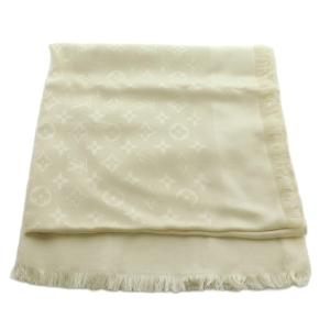 LOUIS VUITTON モノグラム シャイン ショール シルク アイボリー M74026