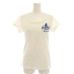 Tシャツ カットソー ラウンドネック 半袖 ロゴ ヒスガール プリント FREE 白 ホワイト 紺 ネイビー