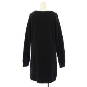 HYSTERIC GLAMOUR ワンピース ミニ丈 スウェット 長袖 クルーネック ロゴ プリント ストレッチ F 黒 ブラック /BB
