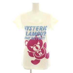 Tシャツ カットソー ラウンドネック 半袖 ヒスベア ファックベア FREE 白 ホワイト ピンク 0103CT18