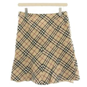 BURBERRY BLUE LABEL スカート ノバチェック ひざ丈 38 ベージュ FL543-359 /G