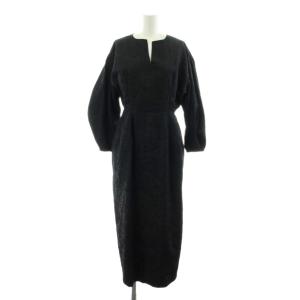 23AW ジャガードウエストシェイプワンピース 38 ブラック