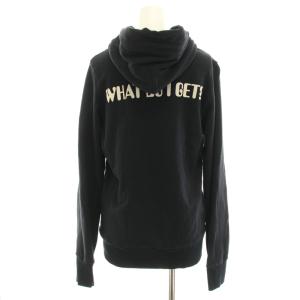 HYSTERIC GLAMOUR ジップアップパーカー フード ファックベア ヒスベア ロゴ プリント M 黒 ブラック 0163CF15
