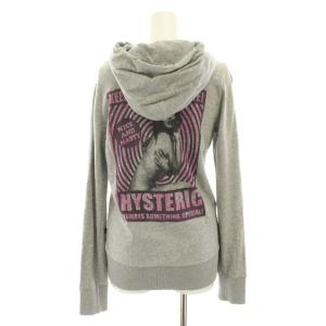 HYSTERIC GLAMOUR ジップアップパーカー 長袖 ロゴ ヒスガール プリント FREE グレー 0152CF04 /YT