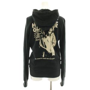 HYSTERIC GLAMOUR ジップアップパーカー 長袖 ロゴ ヒスガール プリント FREE 黒 ブラック 0143CF13 /YT