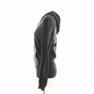 HYSTERIC GLAMOUR ニットパーカー ジップアップパーカー 長袖 バックプリント ヒスガール FREE チャコールグレー 0113ND01