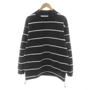 AD2024 Tシャツ カットソー 長袖 ボーダー柄 M 黒 ブラック 白 ホワイト HN-T003 /AN35