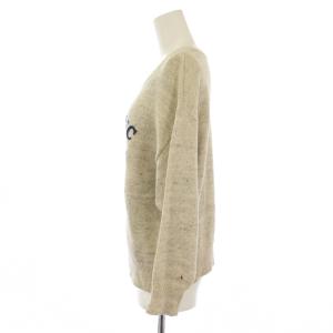 HYSTERIC GLAMOUR FLANDERS LINEN ニット セーター 長袖 クルーネック ロゴ リネン F ライトベージュ 0153NS02