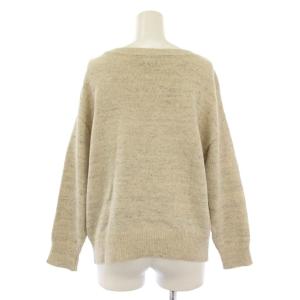 HYSTERIC GLAMOUR FLANDERS LINEN ニット セーター 長袖 クルーネック ロゴ リネン F ライトベージュ 0153NS02