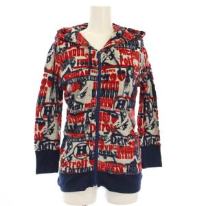 HYSTERIC GLAMOUR ルームウェア ジップアップパーカー ショートパンツ 総柄 F 赤 紺 0102CF04 /KH