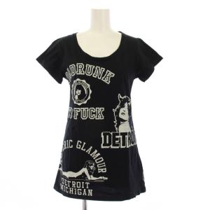 Tシャツ カットソー 半袖 プリント F 黒 0191CT09 /KH