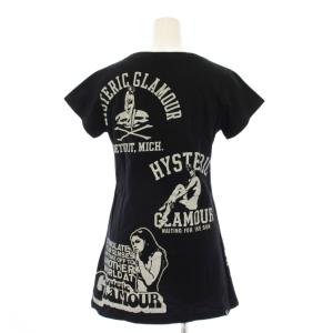 HYSTERIC GLAMOUR Tシャツ カットソー 半袖 プリント F 黒 0191CT09 /KH