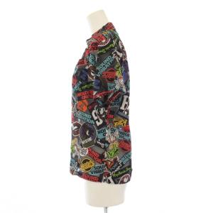 HYSTERIC GLAMOUR シャツ カットソー 半袖 総柄 メッシュ F 黒 01171CT22 /KH