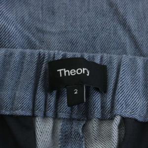 Theory 25SS DENIM CRUNCH RELAX ST PO T イージーパンツ 麻 リネン 2 青 ブルー