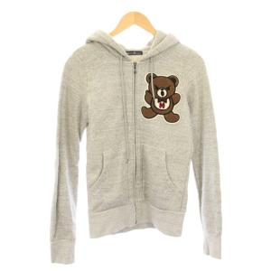 ジップアップパーカー ジャケット スウェット ジップアップ  ワンポイント ストレッチ F グレー /BB