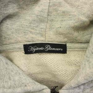 HYSTERIC GLAMOUR ジップアップパーカー ジャケット スウェット ジップアップ  ワンポイント ストレッチ F グレー /BB