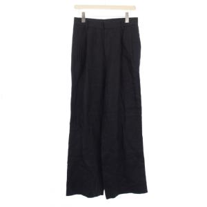 25SS OGLINEN タックパンツ ワイドスラックス 38 黒 25030500424010 /KH