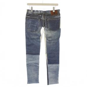 HYSTERIC GLAMOUR JEANS デニムパンツ ジーンズ ジップフライ プリント ロゴパッチ S 水色 ライトブルー /BB