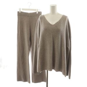 セットアップ ニット セーター 長袖 イージーパンツ ウール カシミヤ混 F グレー CH106101ER