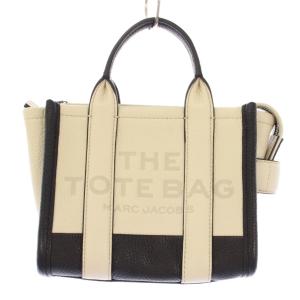 THE TOTE BAG ザトートバッグ 2WAY ハンドバッグ レザー ロゴ バイカラー 白 ホワイト