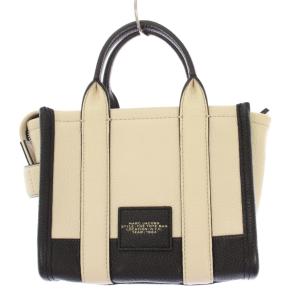 MARC JACOBS THE TOTE BAG ザトートバッグ 2WAY ハンドバッグ レザー ロゴ バイカラー 白 ホワイト