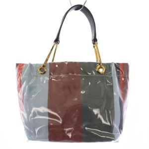 MARNI GLOSSY GRIP トートバッグ ハンドバッグ ストライプ マルチカラー BMMP0013Q0 /KH