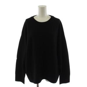 24AW ウールカシミヤ クルーネックプルオーバ ニット セーター 長袖 黒 ブラック 24080200903040