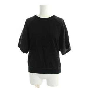 23SS COMPACT CREPE RAGLAN SLV PO カットソー S 黒 ブラック ラウンドネック