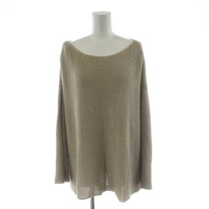 20SS ニット カットソー 長袖 コットン 麻 リネン混 ベージュ 20080500815010 /AN50