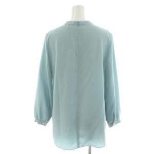 Theory PRIME GGT STAND COLLOR GN PO シャツ ブラウス 長袖 プルオーバー S 水色