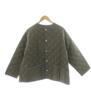 中綿ジャケット キルティングジャケット ノーカラー アウター 34 ベージュ L22APQCO0329AA