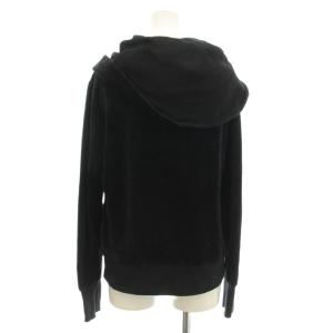 EMPORIO ARMANI ベロア パーカー ジップアップ S 黒 ブラック 284501 /G