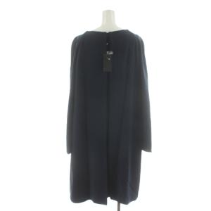 EMPORIO ARMANI ワンピース ひざ丈 長袖 52 紺 ネイビー /AN56