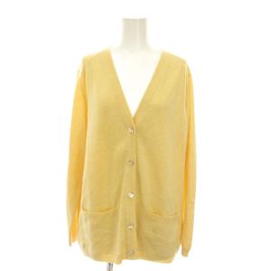 カーディガン ニット カシミヤ 42 9 黄色 イエロー Vネック 長袖 RE-0903398 /YM