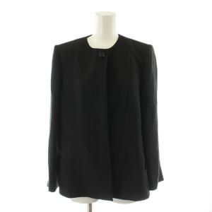 GIVENCHY ブラックフォーマル 喪服 セットアップ ノーカラージャケット タイトスカート ロング 絹 シルク 12AB70