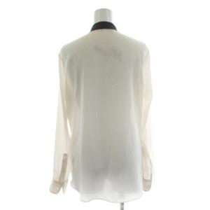 POLO RALPH LAUREN シャツ ブラウス 長袖 ボウタイ XS 黒 ブラック アイボリー /AN48