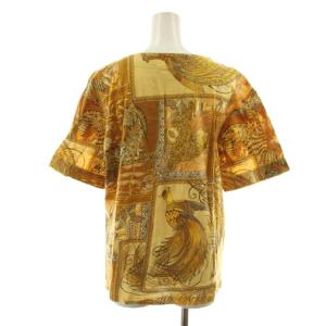 Salvatore Ferragamo Tシャツ カットソー M 茶 ブラウン 総柄 ラウンドネック 半袖 /AN59