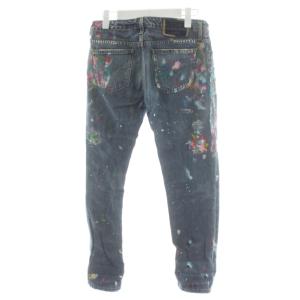 POLO RALPH LAUREN デニムパンツ ジーンズ ジーパン ペイント USED加工 25 水色 ライトブルー /AN79