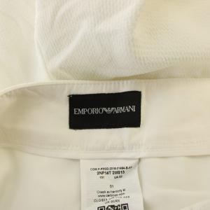 EMPORIO ARMANI パンツ 42 白 ワイド プリーツ 無地 長ズボン /JP