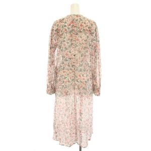 ISABEL MARANT ワンピース ロング 長袖 変形 アシンメトリー 花柄 38 白 ホワイト 赤 レッド 19P027E /YT