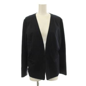 ジャケット 上着 4 紺 ノーカラー 長袖 無地 /JP