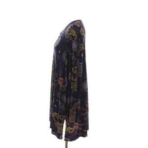 伊太利屋 Tシャツ カットソー ビジュー 総柄 大きいサイズ 13 紫 パープル 長袖 282570-1GOJ /YM