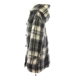 49AV. junko shimada ロキャロン LOCHCARRON ダッフルコート アウター フード シャギーニット モヘヤ チェック柄