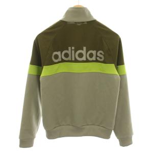 adidas トラックジャケット ジャージ アウター ロゴプリント 3ストライプ カーキ APU002 /YT