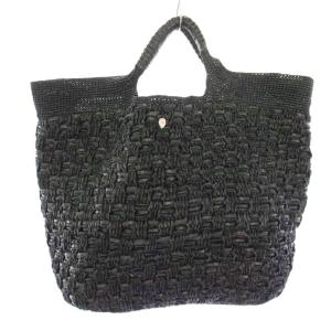 かごバッグ カゴバッグ トートバッグ ハンドバッグ 編み込み ワンカラー 黒 ブラック /BB