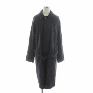 ステンカラーコート ロング丈 ステッチワーク 56 黒 ブラック 2SGOT01M T0367 /AN29