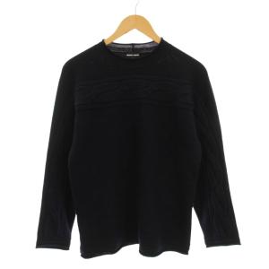 ニット セーター シルク混 50 紺 ネイビー 長袖 64102 /YM