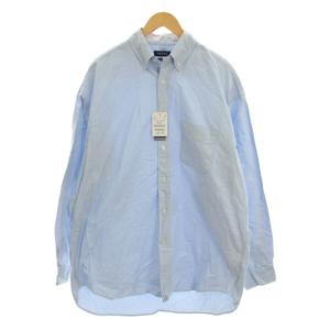 TOO BIG SHIRT シャツ XXL サックス ブルー 長袖 ボタンダウンカラー 223-1016