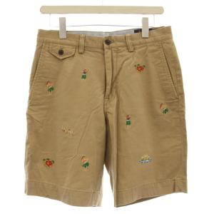 ショートパンツ ハーフパンツ アロハ 刺繍 28 ベージュ /G